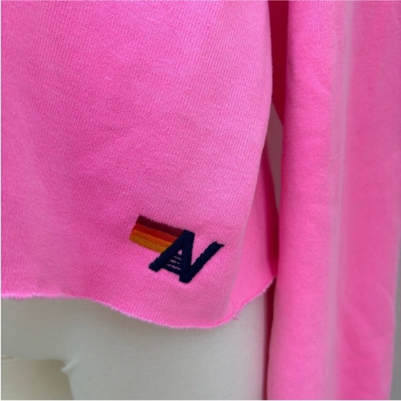 Aviator Nation Cropped Hoodie Rare Malibu Chili Cook Off Neon Pink Size Medium - Picture 5 of 11